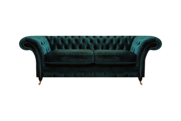 Sofá de lujo de dos plazas de tela Chesterfield para sala de estar