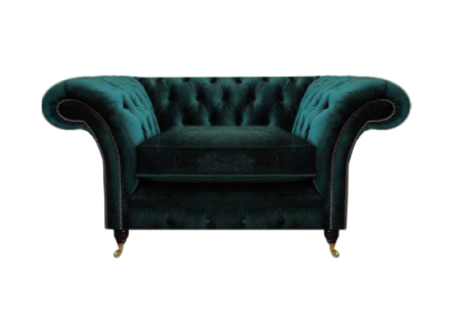 Sillón verde nuevo, muebles de sala de estar, asiento tapizado Chesterfield, tapizados.
