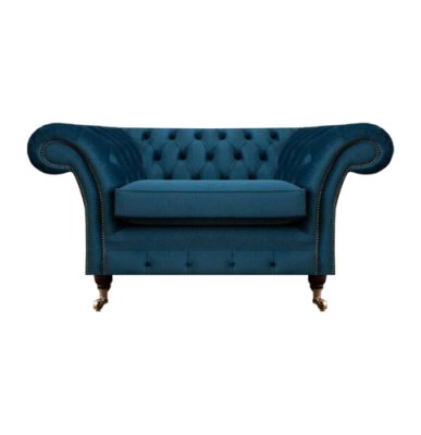 Diseño de sillón Chesterfield nuevo, lujo, mobiliario tapizado de sala de estar.