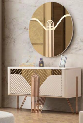 Moderno cómoda beige consola de dormitorio acero inoxidable muebles de lujo nuevos.