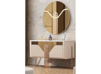 Moderno cómoda beige consola de dormitorio acero inoxidable muebles de lujo nuevos.