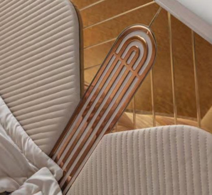 Moderno cómoda beige consola de dormitorio acero inoxidable muebles de lujo nuevos.