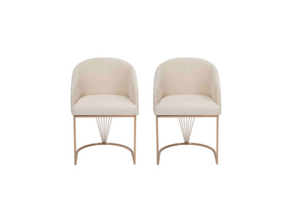 Silla tapizada 2 sillas de comedor silla de madera silla de cocina blanco moderno oro