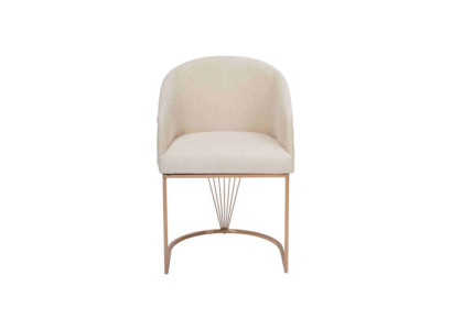 Silla tapizada Silla de comedor Silla de madera Silla de cocina Blanca Moderna Dorada