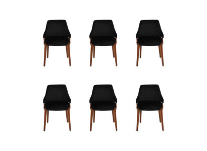 Moderno Negro 6 sillas Lujo Muebles de madera Sillas Diseño Mobiliario Nuevo