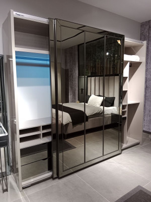 Armario negro exclusivo Elegante mueble de madera para dormitorio