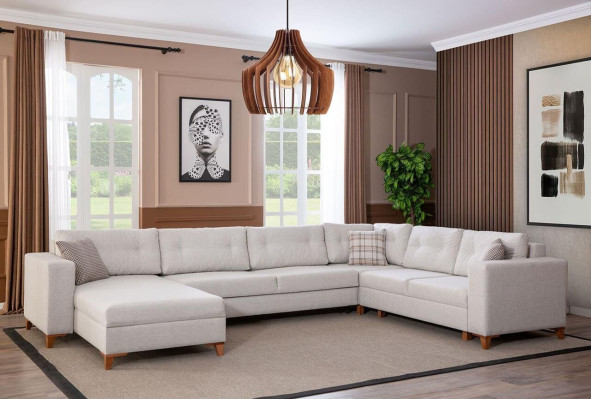 Elegante salón en forma de U Sofá Diseñador Sofá de esquina de lujo Sofás elegantes