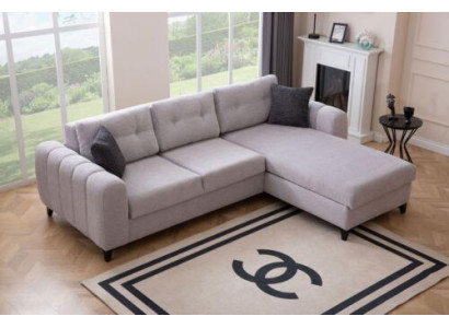 Sofá esquinero de tapicería blanca, muebles de diseñador, textil, sofá de salón nuevo.