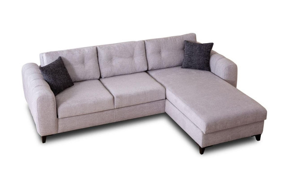 Sofá esquinero de tapicería blanca, muebles de diseñador, textil, sofá de salón nuevo.