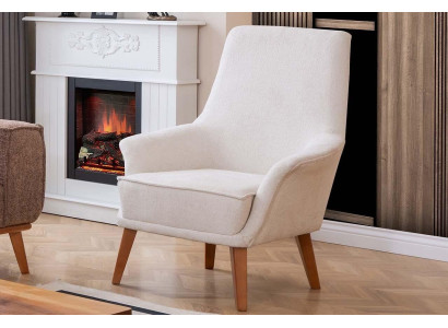 Silla blanca tapizada, muebles de diseñador para sala de estar, lujoso sillón individual.