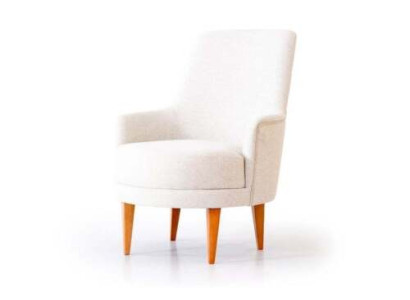 Sillón de tela blanco Estiloso sillón de diseño de una plaza para la sala de estar.