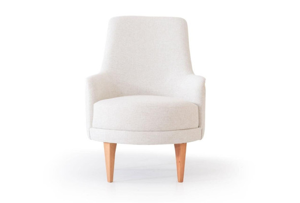 Sillón de tela blanco Estiloso sillón de diseño de una plaza para la sala de estar.