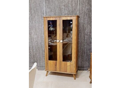 Robusto vitrina de madera diseñador 2 puertas vitrina de vidrio gabinete de vidrio Muebles elegantes