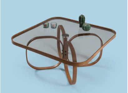 Mesa de centro cuadrada de vidrio exclusiva para sala de estar, mesa de centro de madera nueva.