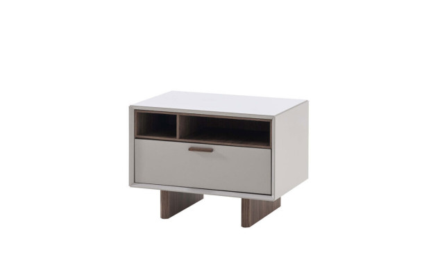 Mesitas de noche beige del diseñador. cómoda de noche. Muebles de madera de alta calidad.