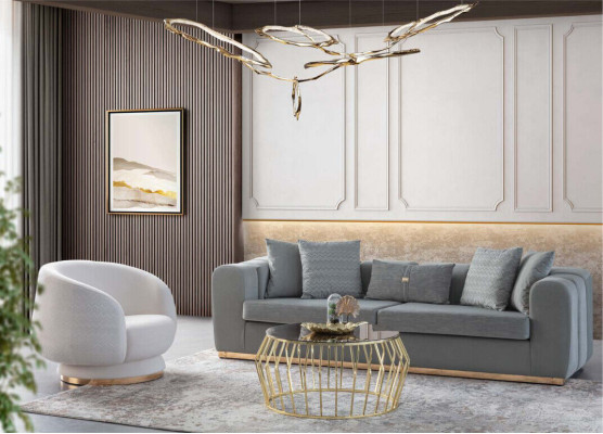 Diseño de sillón de lujo Sillón Sofá de 1 plaza Salón de televisión Chaise Sofa Textil