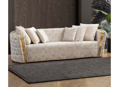 Exclusivo sofá de acero inoxidable, moderno de 3 plazas, muebles de lujo para sala de estar.