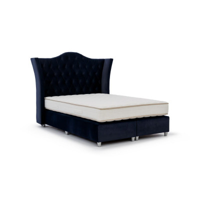 Conjunto de dormitorio: cama, 2 mesitas de noche, decoración de lujo de 3 piezas. Diseño completo.