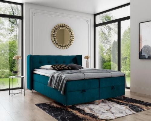 Dormitorio cama tapizada moderna diseño lujo cama doble camas madera mobiliario