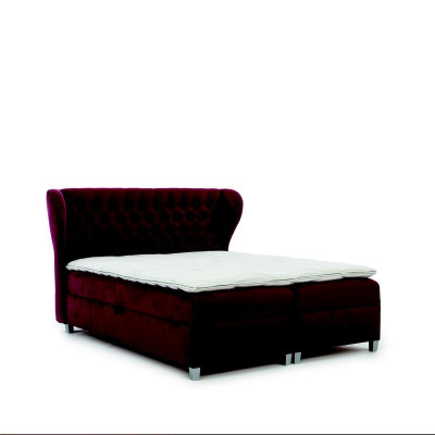 Cama de lujo con somier doble Cama de madera Muebles Cama tapizada Diseño moderno