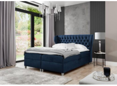 Cama tapizada de lujo tipo boxspring para dormitorio moderno de 160x200 cm de madera.