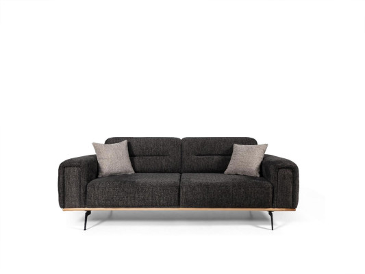 Conjunto de sofás gris oscuro y gris, lujosos sillones de tela, muebles de salón modernos.