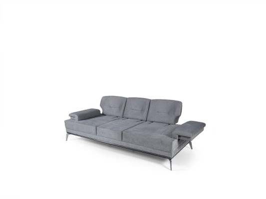 Conjunto completo de sofás de tela, modernos sofás tapizados de tres plazas y sillón.