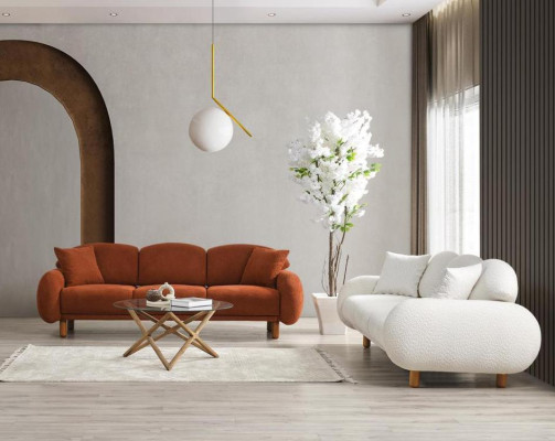 Sofá moderno tapizado conjunto sala de estar tres plazas blanco de 3 plazas 2 piezas