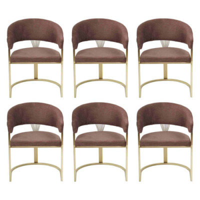 Juego de sillones marrones completo, diseño moderno, nuevo, 6 sillas, silla tapizada.