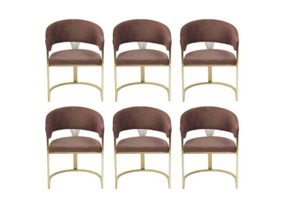 Juego de sillones marrones completo, diseño moderno, nuevo, 6 sillas, silla tapizada.