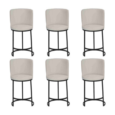 Taburete 6x Taburete de bar elegante Muebles de bar Taburete de diseño Patas de acero nuevas