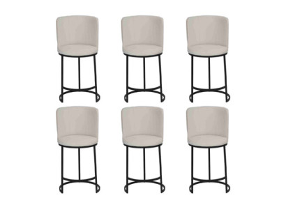 Taburete 6x Taburete de bar elegante Muebles de bar Taburete de diseño Patas de acero nuevas