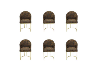 Sillas de comedor modernas Sala de estar de lujo Multicolor 6 sillas de metal nuevas