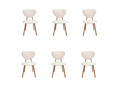 Moderno conjunto de 6 sillas blancas de madera, silla individual sin reposabrazos, nuevo.
