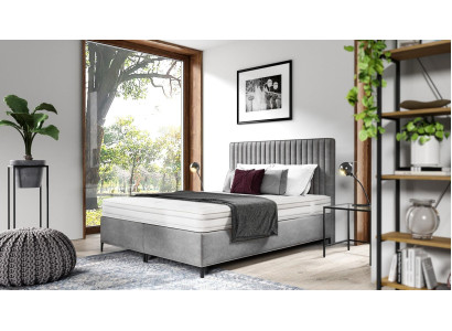 Instalación Cama Textil Lujo Diseño Cama con somier Dormitorio Madera Doble