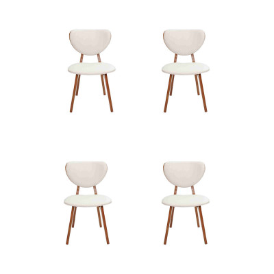 Moderno Silla de Comedor Blanca 4x Sillas Silla de Madera Individual Sillas nuevas