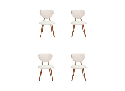 Moderno Silla de Comedor Blanca 4x Sillas Silla de Madera Individual Sillas nuevas
