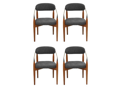 Silla de comedor moderna 4 sillas con reposabrazos Tapizado Mobiliario de lujo Muebles