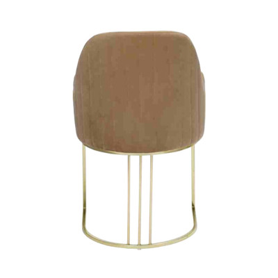 Grupo de 4 sillas de diseño tapizadas con tela para comedor.