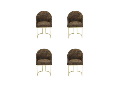 Sillas de comedor modernas Sala de estar lujosas Multicolor 4 sillas Metal nuevo.