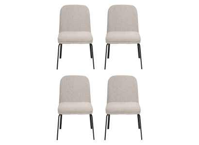 Grupo de sillas de 4 piezas, juego de sillas con tapizado textil, asiento acolchado, acero inoxidable, nuevo para comedor.