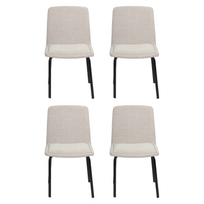 Conjunto de sillas de comedor de metal con cojines, conjunto de 4 sillas tapizadas en tela.