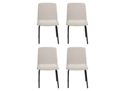 Conjunto de sillas de comedor de metal con cojines, conjunto de 4 sillas tapizadas en tela.