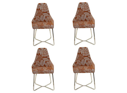 Silla de comedor moderna Silla de cocina 4 sillas Sillón de lujo Multicolor