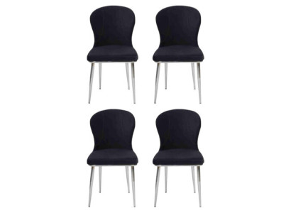 Grupo Set 4x sillas diseño tela tapizada sillas comedor textil