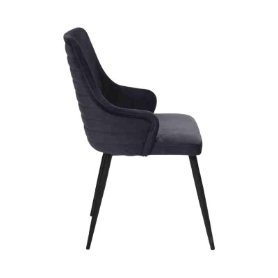 Sillas de diseño negro modernas para comedor de lujo de 4 unidades de diseñador individual.