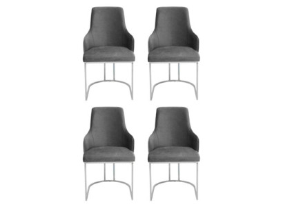 Juego de sillas de comedor gris Juego de sillas de comedor de lujo para muebles de cocina de 4 piezas.