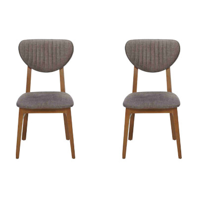 Silla moderna gris tapizada 2 sillas de salón de madera textil de madera sillón nuevo