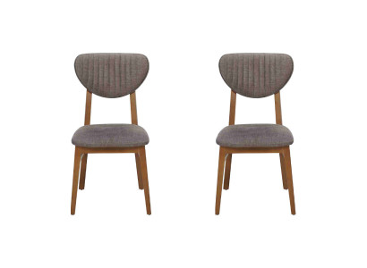 Silla moderna gris tapizada 2 sillas de salón de madera textil de madera sillón nuevo