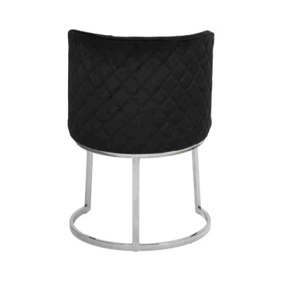 Sillas de comedor modernas de diseñador negro con patas de acero inoxidable 2x
